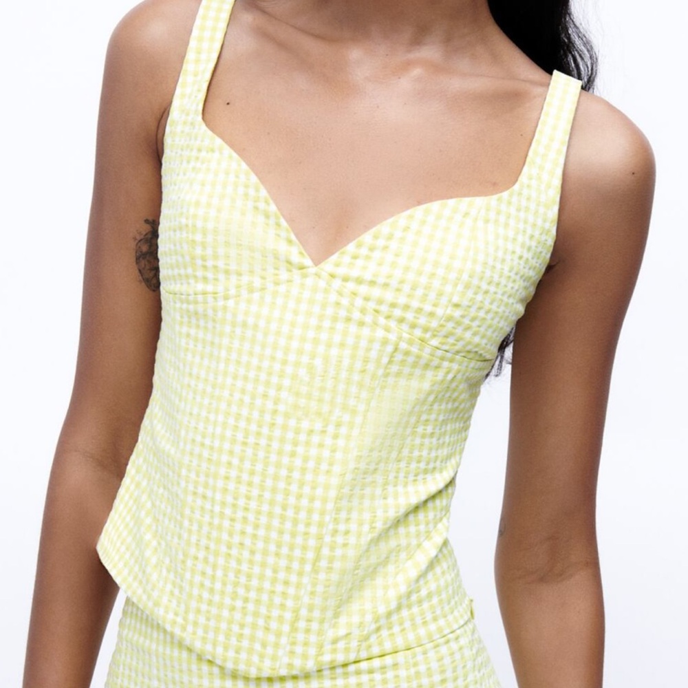 Zara gingham corset top